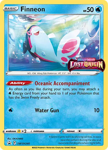 Pokemon TCG: Lost Origin - Finneon SWSH240 Prerelease Promo