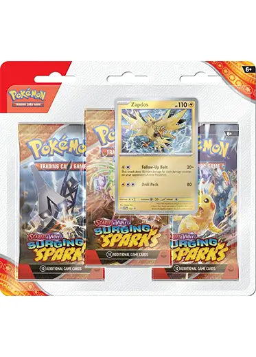 Pokemon TCG: Surging Sparks - 3-Pack Blister Zapdos