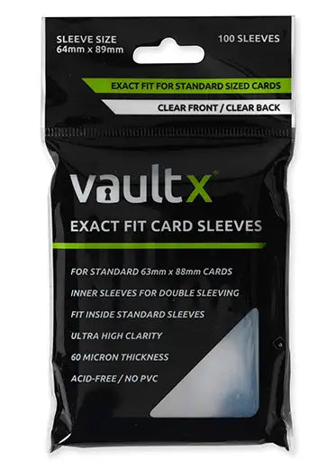 Vault X: Exact Fit Card Sleeves (100 Sleeves) | Double Sleeved